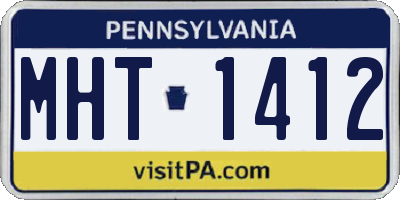 PA license plate MHT1412