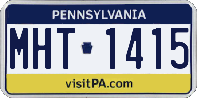 PA license plate MHT1415
