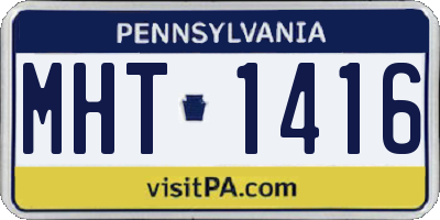 PA license plate MHT1416