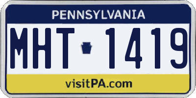 PA license plate MHT1419