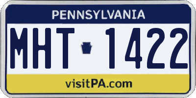 PA license plate MHT1422