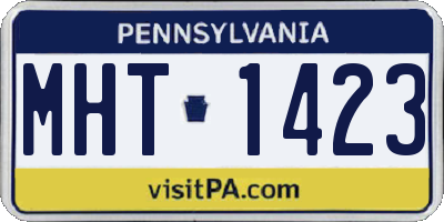 PA license plate MHT1423