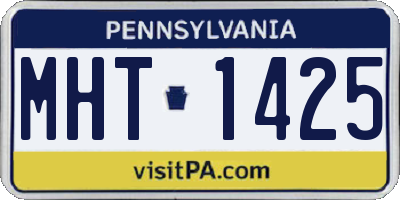 PA license plate MHT1425