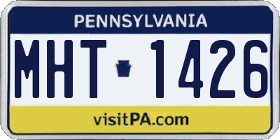 PA license plate MHT1426