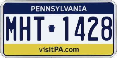 PA license plate MHT1428