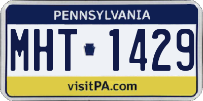 PA license plate MHT1429