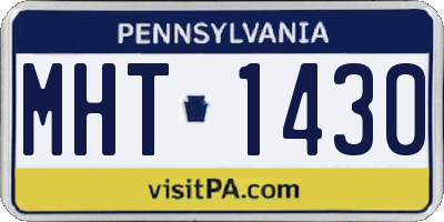 PA license plate MHT1430