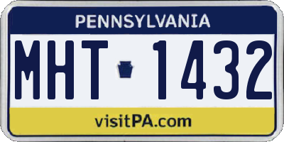 PA license plate MHT1432