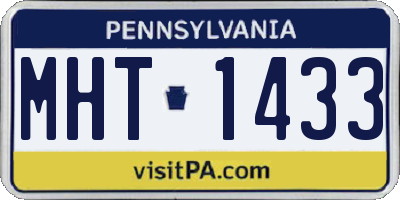 PA license plate MHT1433