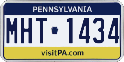 PA license plate MHT1434