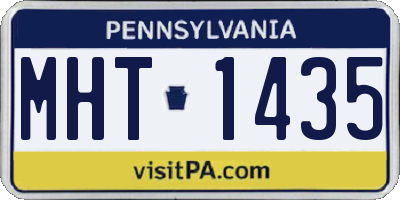 PA license plate MHT1435