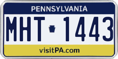PA license plate MHT1443