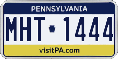 PA license plate MHT1444