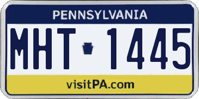 PA license plate MHT1445