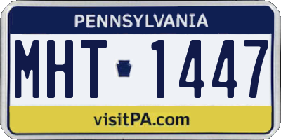 PA license plate MHT1447