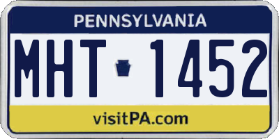PA license plate MHT1452