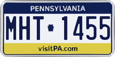 PA license plate MHT1455