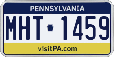 PA license plate MHT1459