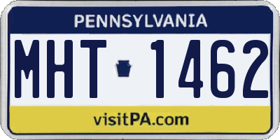 PA license plate MHT1462