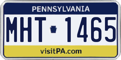 PA license plate MHT1465