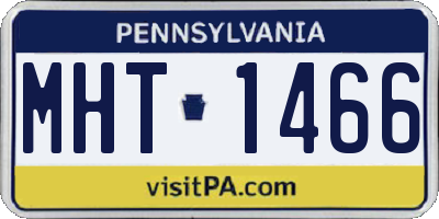 PA license plate MHT1466
