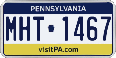 PA license plate MHT1467