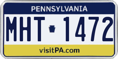 PA license plate MHT1472