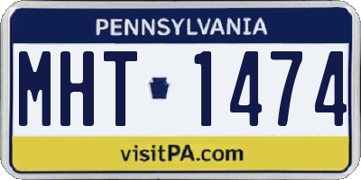PA license plate MHT1474