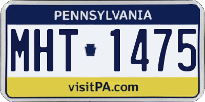 PA license plate MHT1475