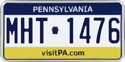 PA license plate MHT1476