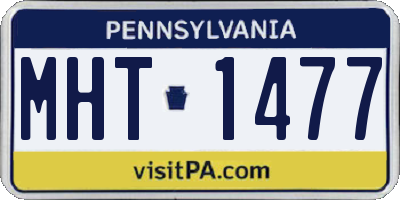 PA license plate MHT1477