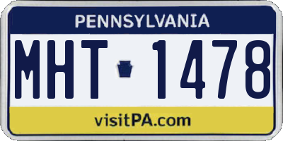 PA license plate MHT1478