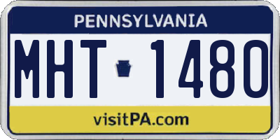 PA license plate MHT1480