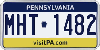 PA license plate MHT1482