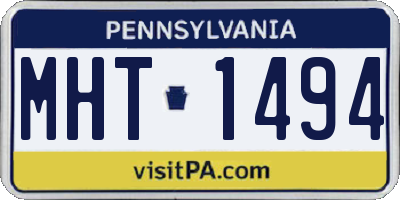 PA license plate MHT1494