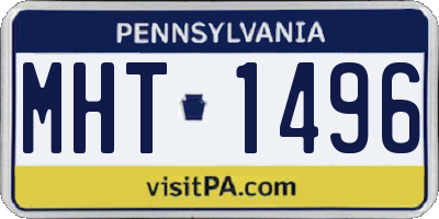 PA license plate MHT1496