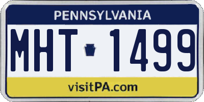 PA license plate MHT1499