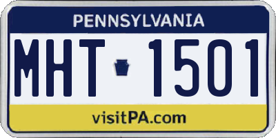 PA license plate MHT1501