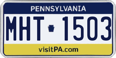 PA license plate MHT1503