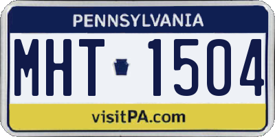 PA license plate MHT1504