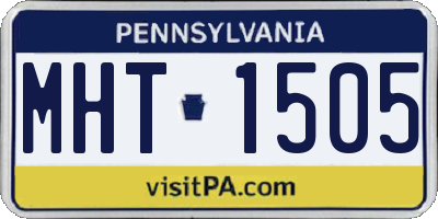 PA license plate MHT1505