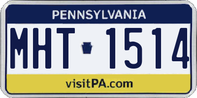 PA license plate MHT1514