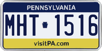 PA license plate MHT1516