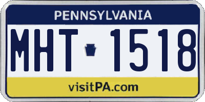 PA license plate MHT1518