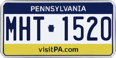 PA license plate MHT1520