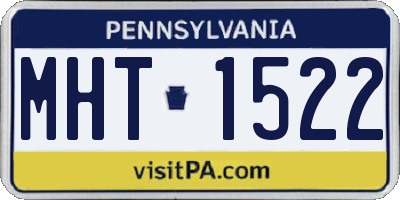 PA license plate MHT1522