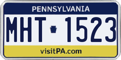 PA license plate MHT1523
