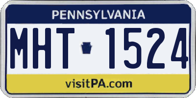 PA license plate MHT1524