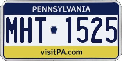 PA license plate MHT1525
