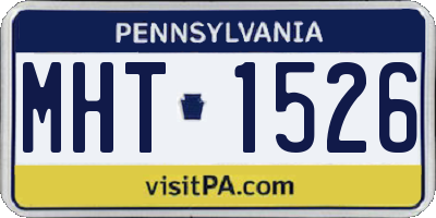 PA license plate MHT1526